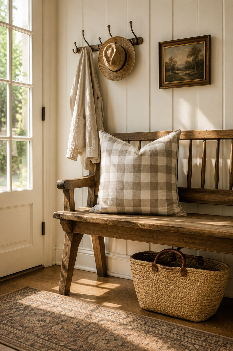 Tan Plaid Pillow