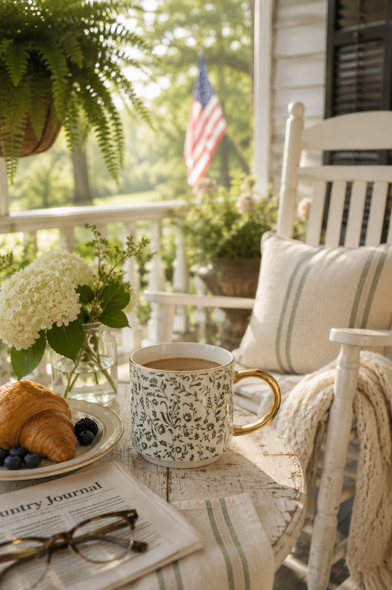 Green Ditsy Floral Coffee Mug