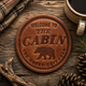 Welcome to Our Cabin Leather Coaster