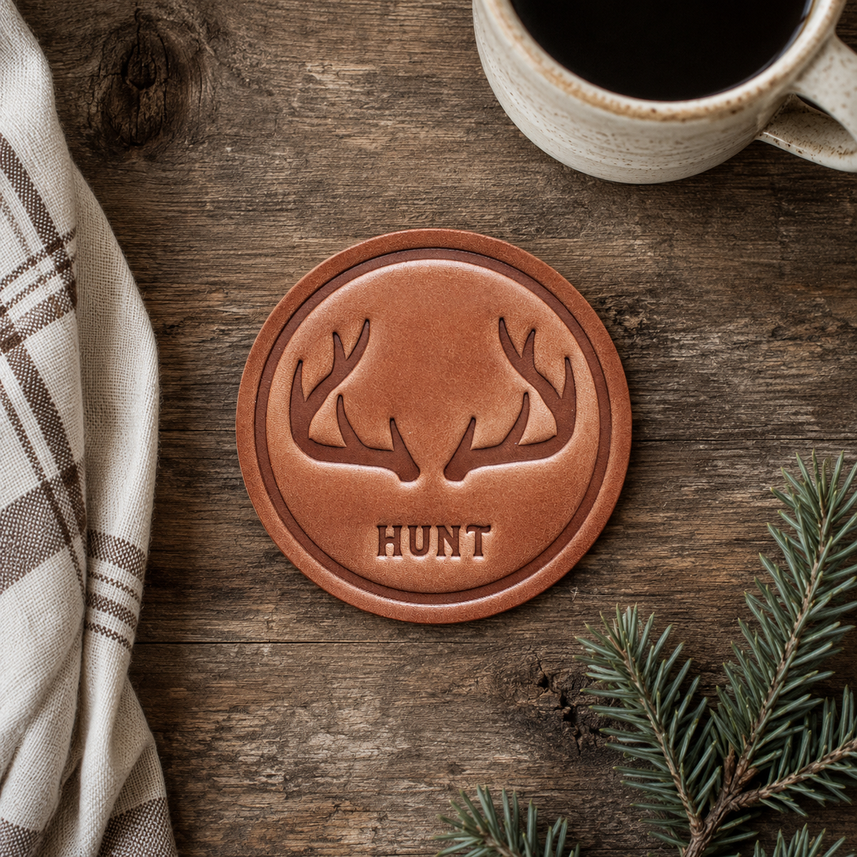 Hunt Leather Coaster
