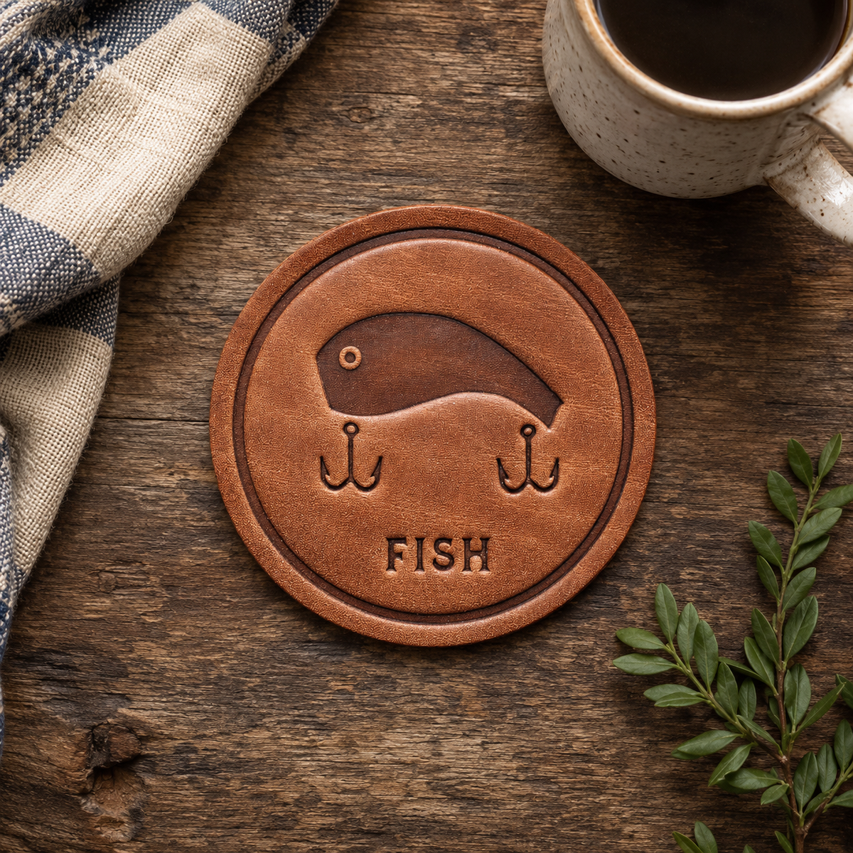 Fish Leather Coaster