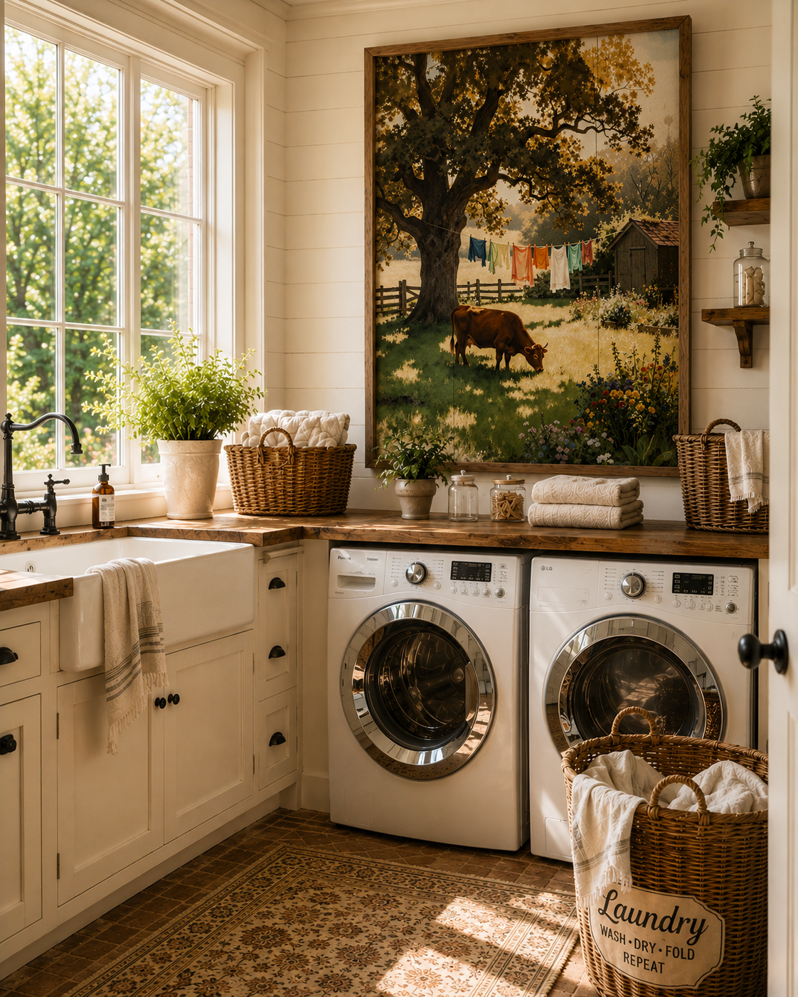 Laundry In The Backyard Farmhouse Laundry Room Wall Art