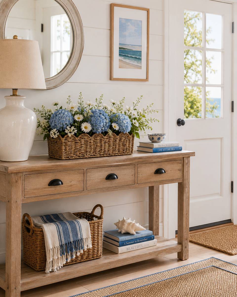 Scalloped Edge Seagrass Decorative Basket