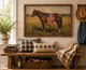 Bay Mare Horse with American Flag Americana Wall Art