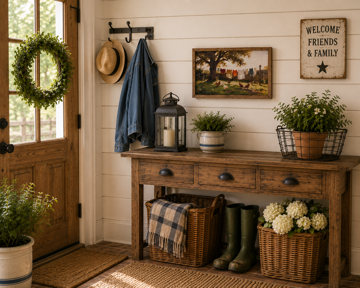 Laundry and the Chickens Farmhouse Laundry Room Wall Art