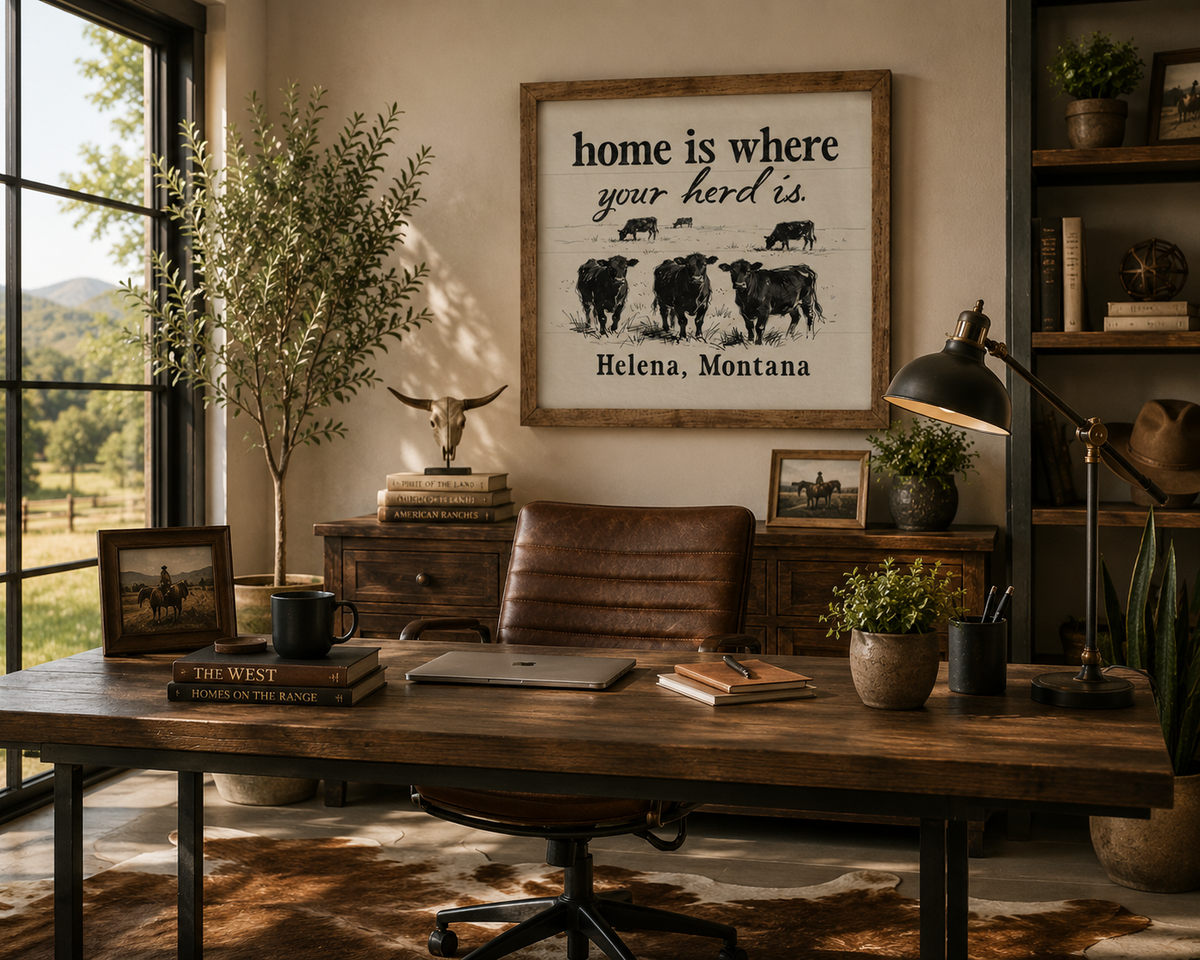 Home Is Where Your Herd Is Personalized Heirloom Wall Art