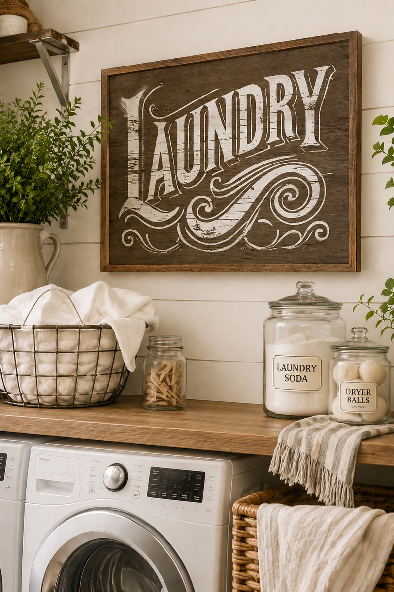 Vintage Farmhouse Laundry Room Sign