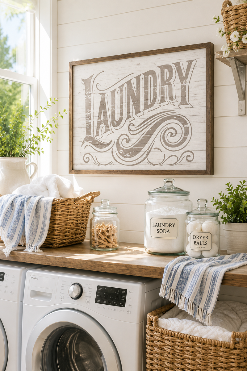 Vintage Farmhouse Laundry Room Sign
