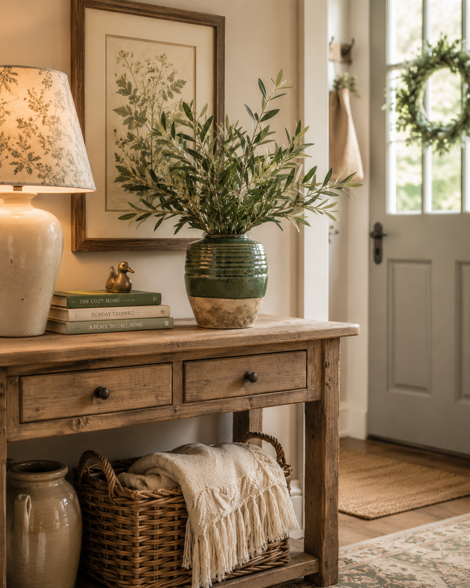 Green Two-Toned Cement Vase