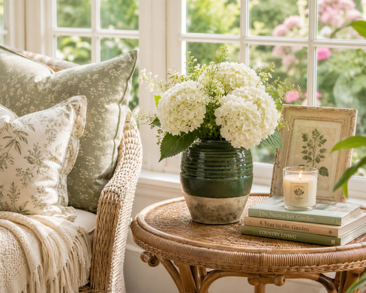 Green Two-Toned Cement Vase