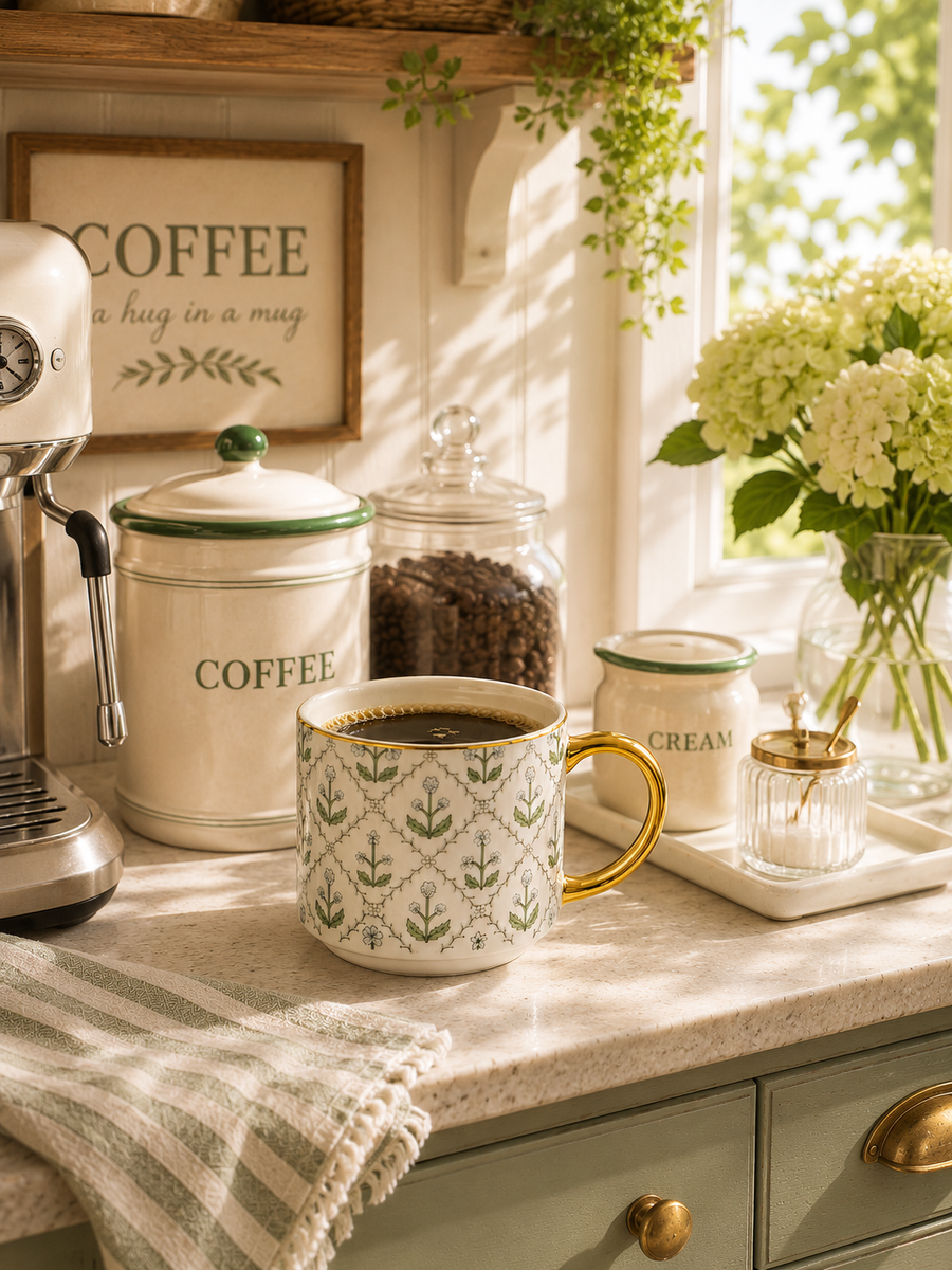 Floral Quilt Coffee Mug