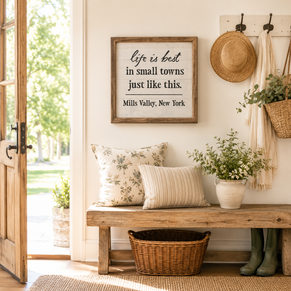 Life Is Best in Small Towns Personalized Heirloom Wall Art