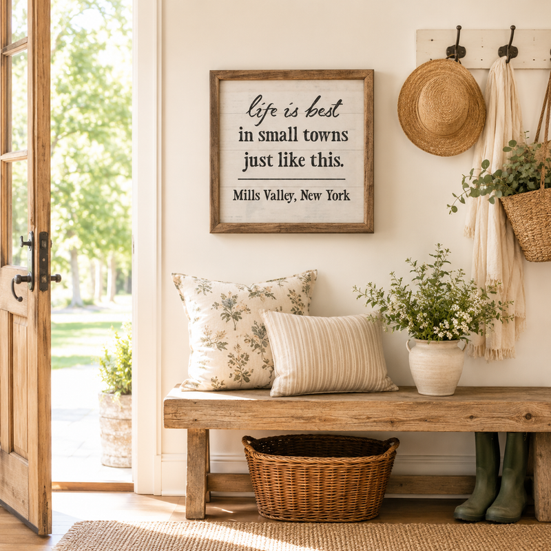 Life Is Best in Small Towns Personalized Heirloom Wall Art