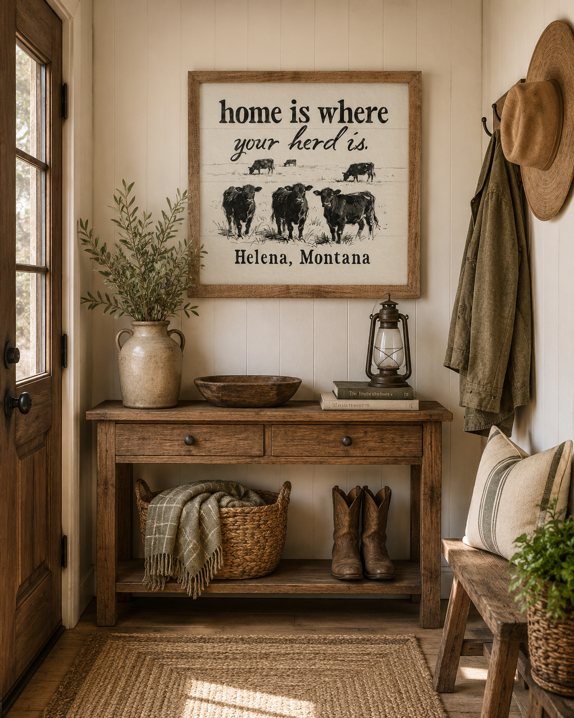 Home Is Where Your Herd Is Personalized Heirloom Wall Art
