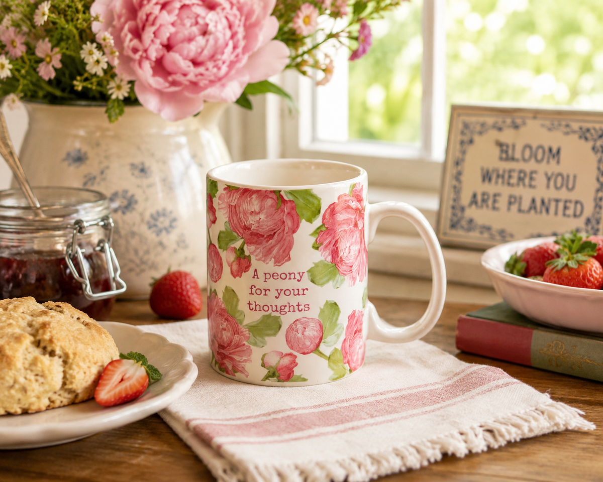Peony Cottage Farmhouse Stoneware Mug