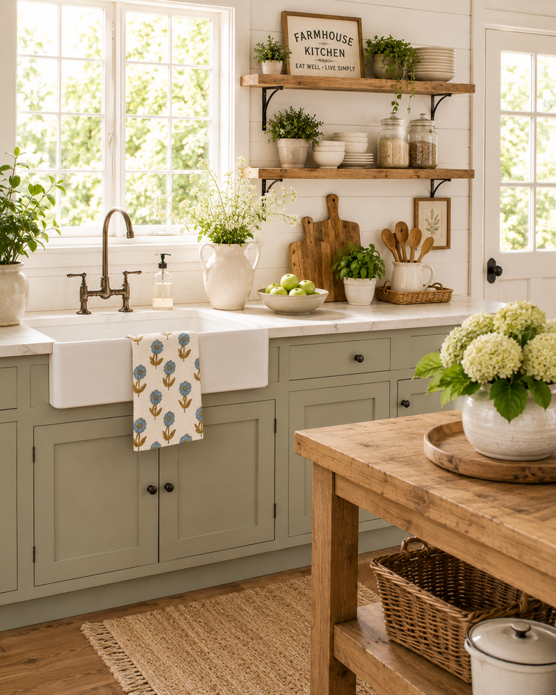 Floral Cottage Farmhouse Kitchen Towel