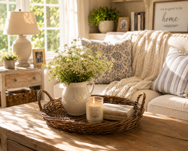 Round Willow Basket Tray