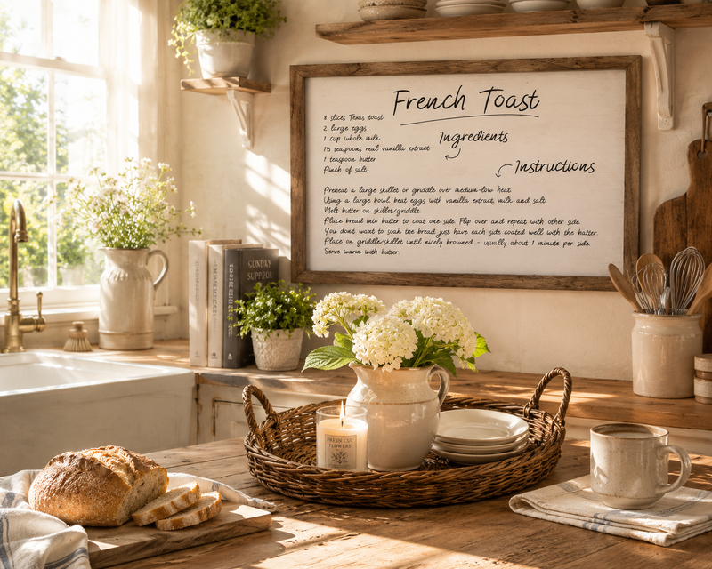 French Toast Recipe Farmhouse Kitchen Sign