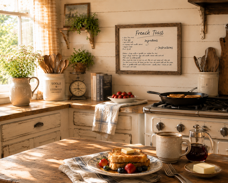 French Toast Recipe Farmhouse Kitchen Sign