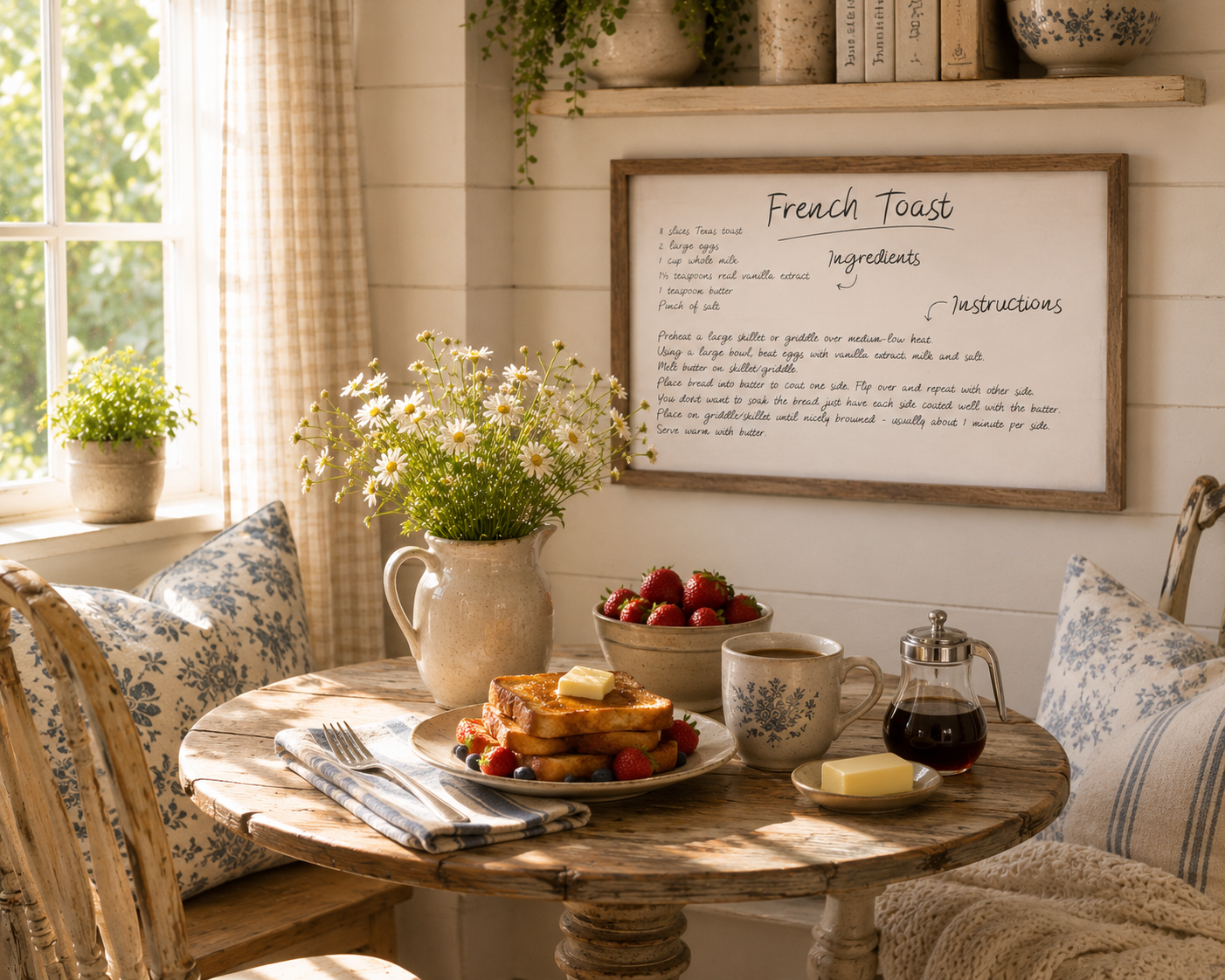 French Toast Recipe Farmhouse Kitchen Sign