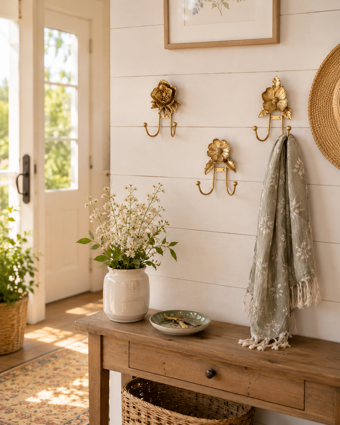 Floral Cottage Farmhouse Wall Hooks