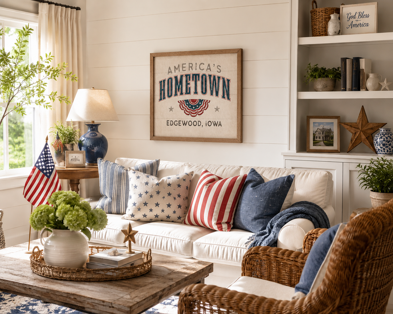 Personalized America’s Hometown Heirloom Wall Art