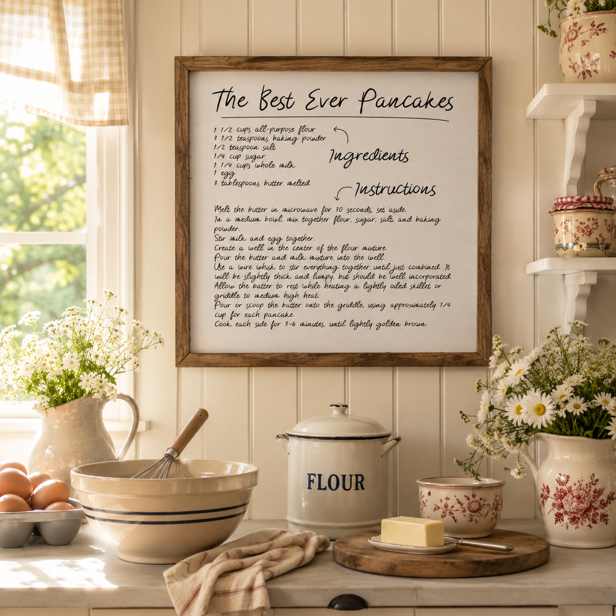 Best Ever Pancake Recipe Farmhouse Kitchen Sign