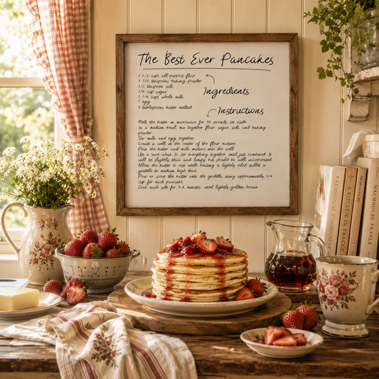 Best Ever Pancake Recipe Farmhouse Kitchen Sign