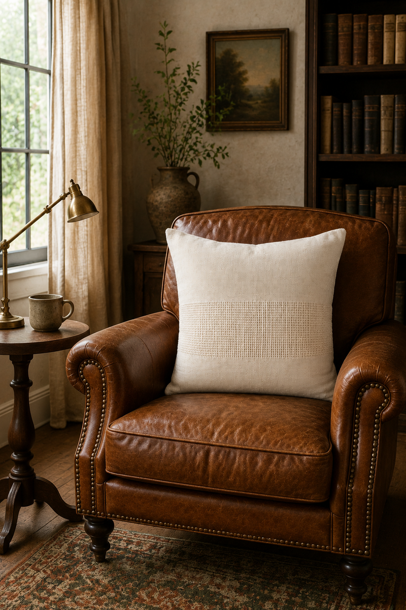 Cream Woven Pillow
