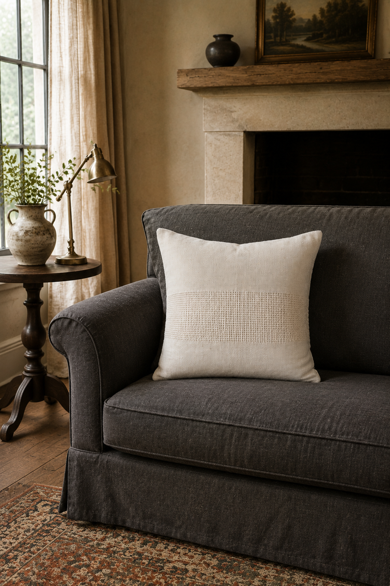 Cream Woven Pillow