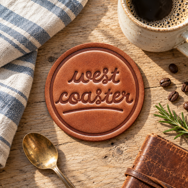 West Coaster Leather Coaster