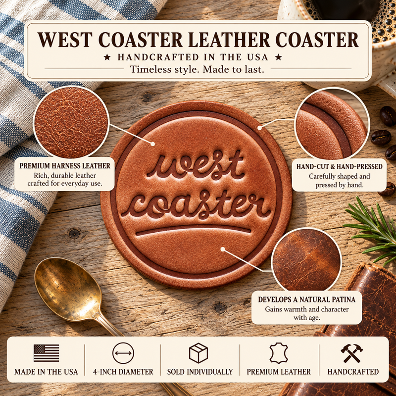 West Coaster Leather Coaster