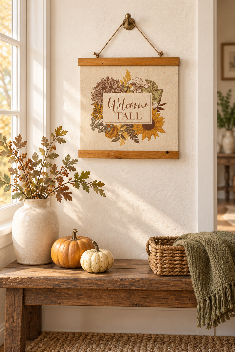 Welcome Fall Canvas Wall Sign