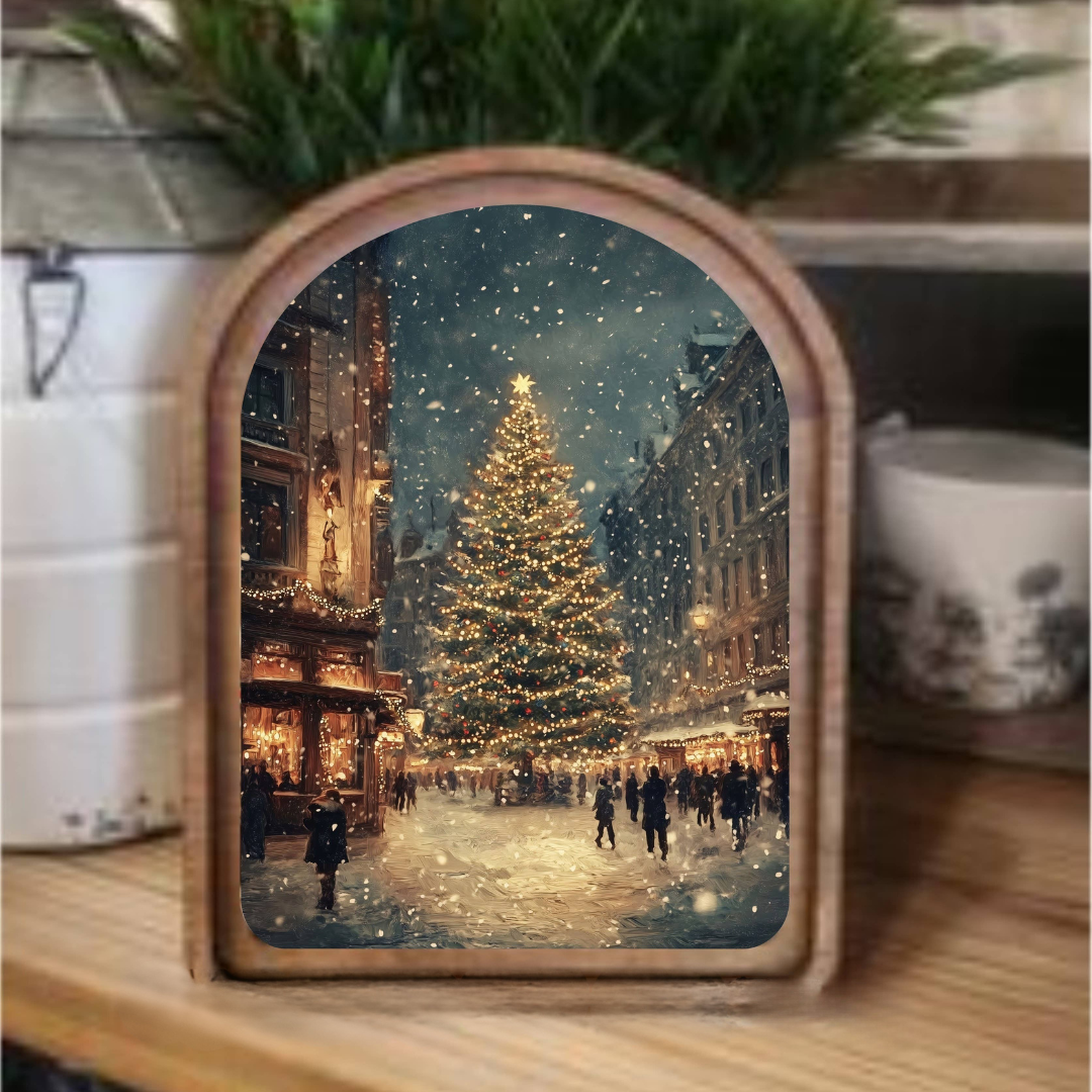 Christmas Tree Main Street Framed Art