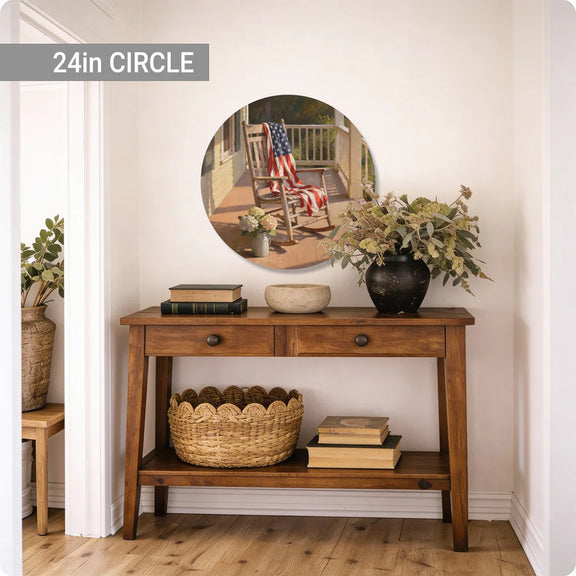 patriotic Americana wall art with flag