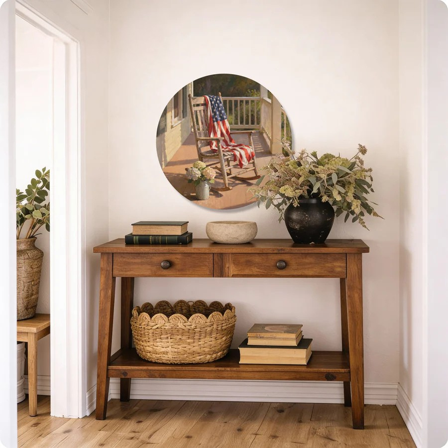 American flag farmhouse wall decor