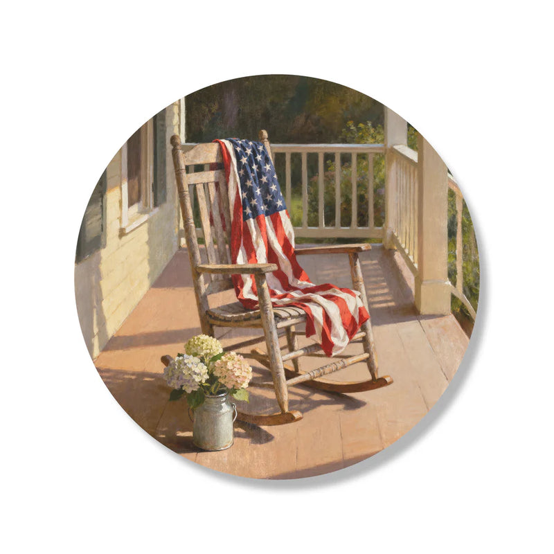 front porch flag patriotic wall art