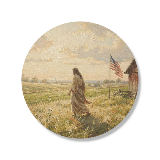Jesus on the prairie Christian wall art
