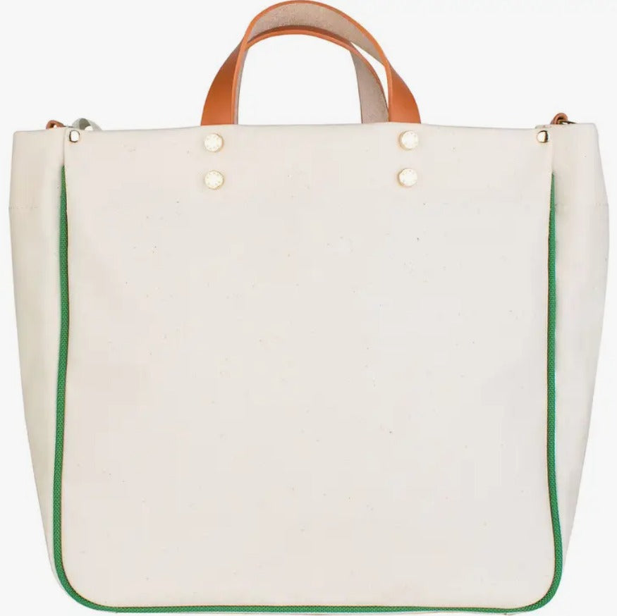 Codie Nylon Tote with Leather Accents | Southern Homestead Mercantile *New* Grass - Coated Canvas