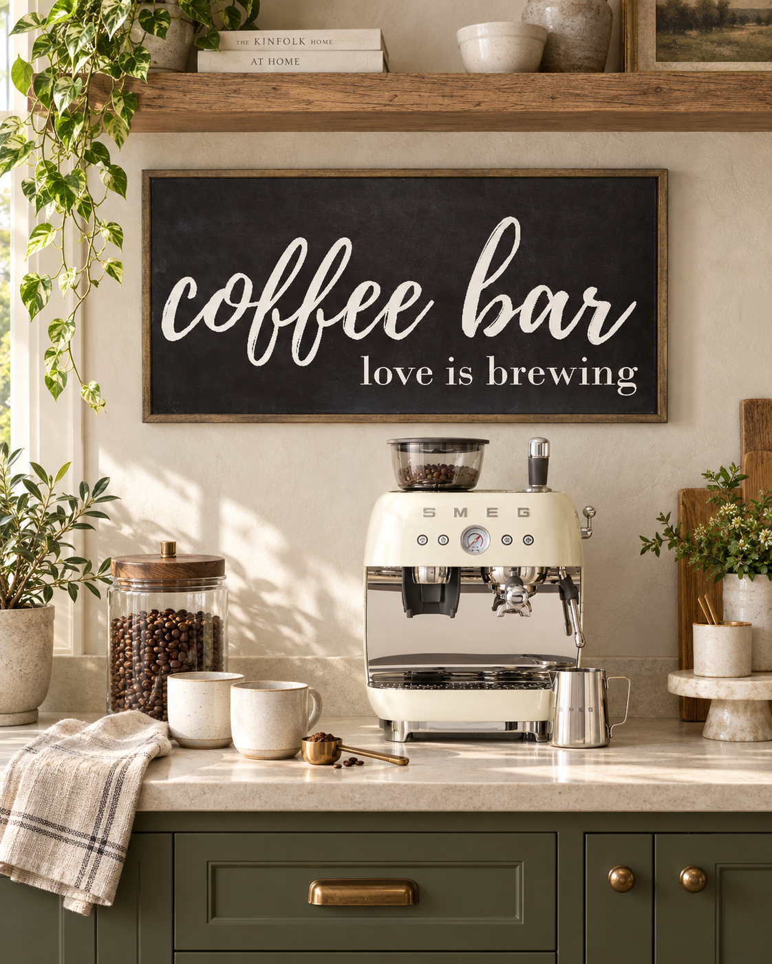 Love is Brewing Coffee Bar Wall Art