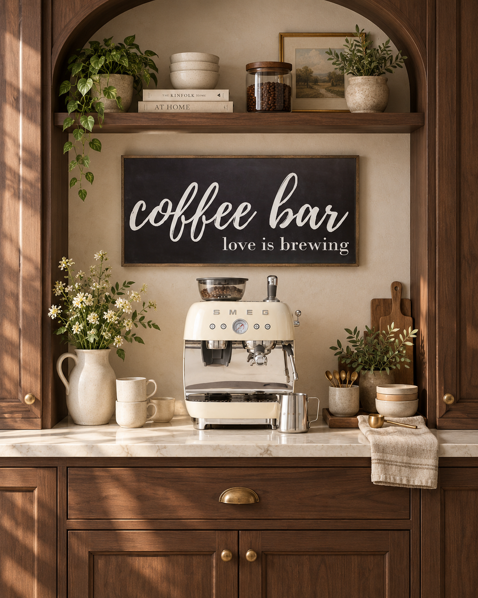 Love is Brewing Coffee Bar Wall Art
