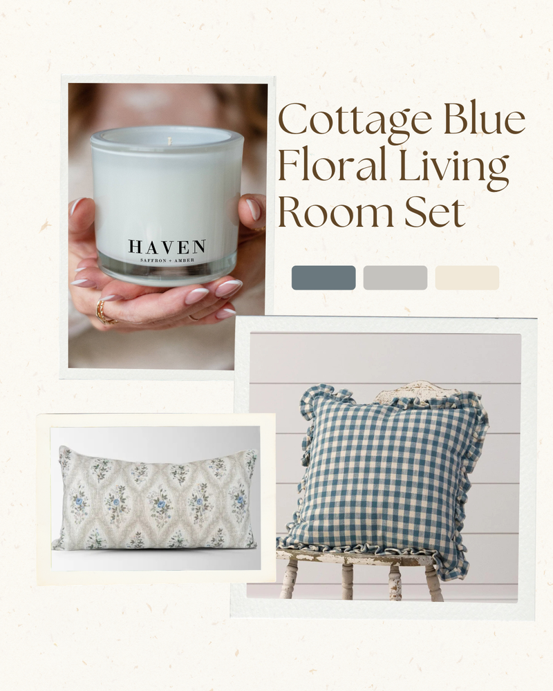 Cottage Blue Floral Set – Charming & Comfortable