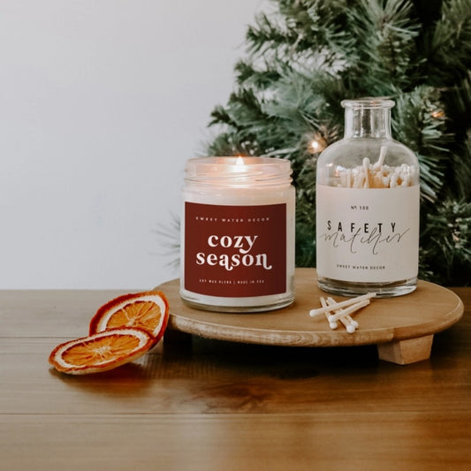 Cozy Season Soy Candle - Clear Glass