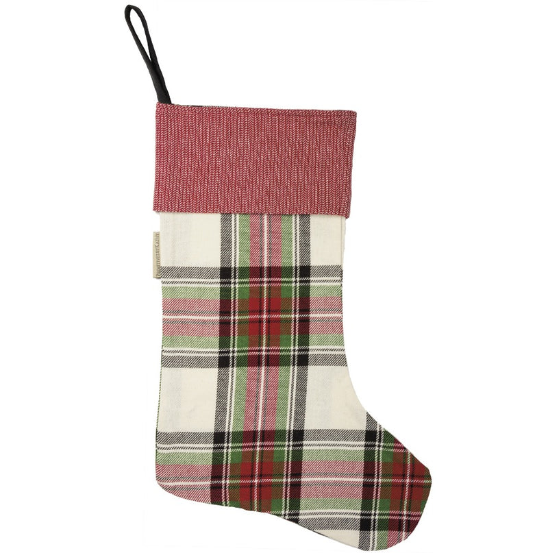 Cream Plaid Stocking