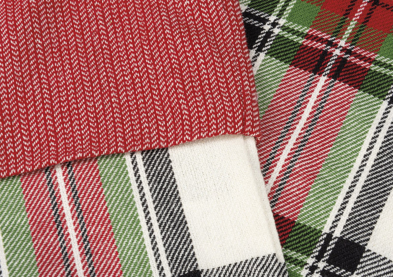 Cream Plaid Stocking