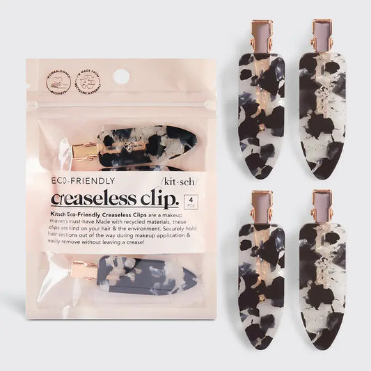 Kitsch Creaseless Clips 4pc Set - Black Terrazzo