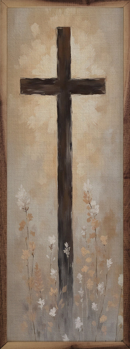 Cross With Flowers Wall Art