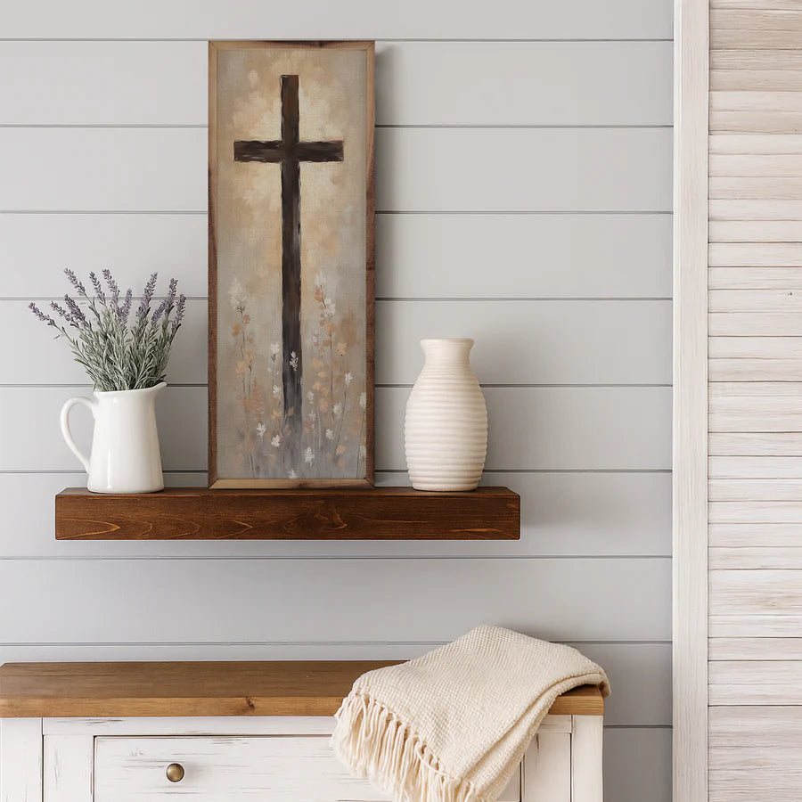Cross With Flowers Wall Art