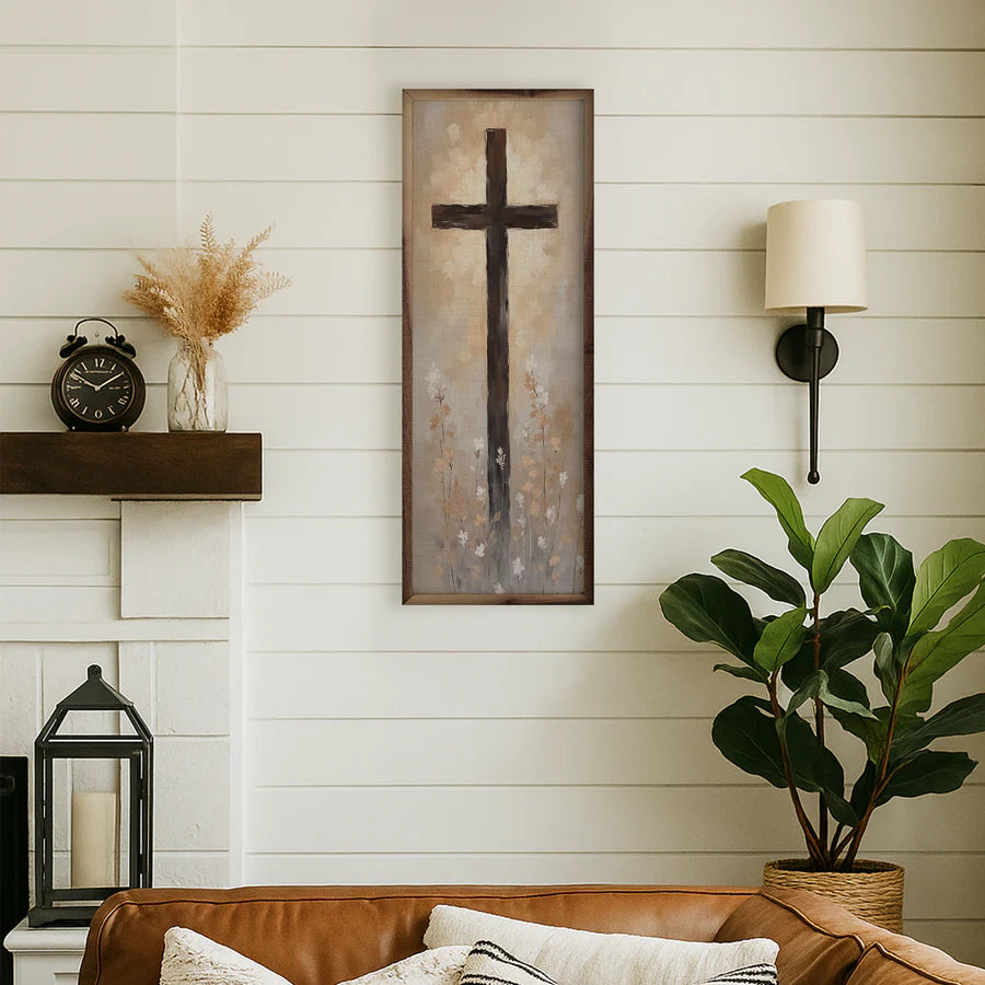 Cross With Flowers Wall Art