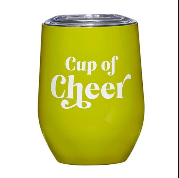 12oz Holiday Cheer Wine Tumbler With Lid